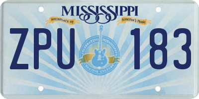 MS license plate ZPU183