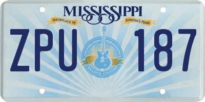 MS license plate ZPU187