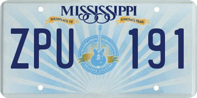MS license plate ZPU191