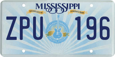 MS license plate ZPU196
