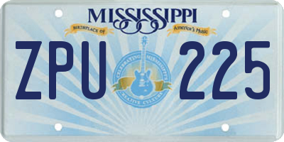 MS license plate ZPU225