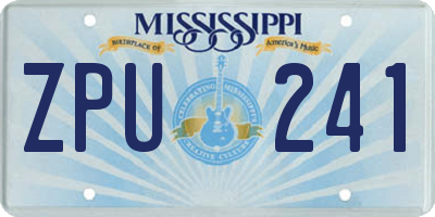 MS license plate ZPU241