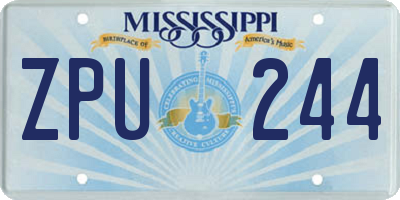 MS license plate ZPU244