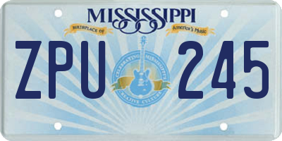 MS license plate ZPU245