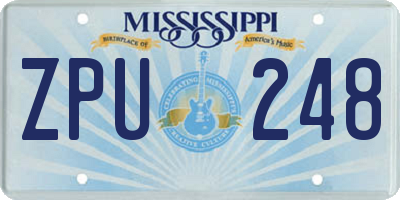 MS license plate ZPU248