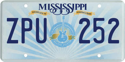 MS license plate ZPU252