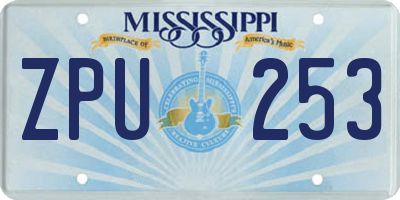 MS license plate ZPU253