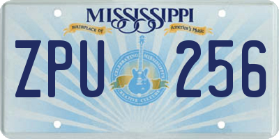 MS license plate ZPU256
