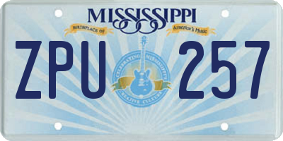 MS license plate ZPU257