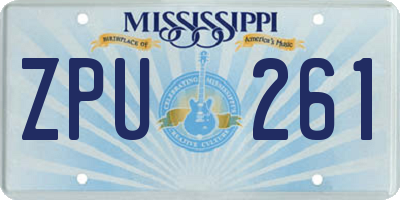 MS license plate ZPU261