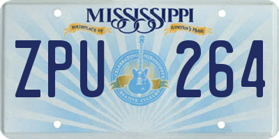 MS license plate ZPU264