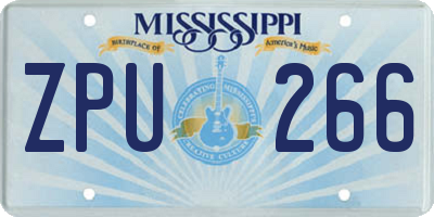 MS license plate ZPU266