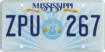MS license plate ZPU267