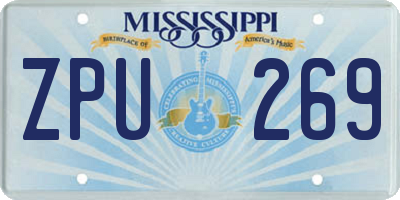 MS license plate ZPU269