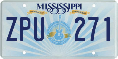 MS license plate ZPU271