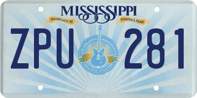 MS license plate ZPU281