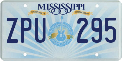 MS license plate ZPU295