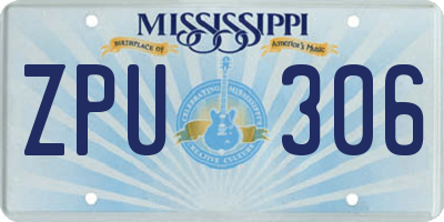 MS license plate ZPU306