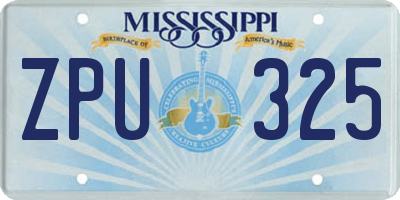 MS license plate ZPU325