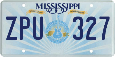 MS license plate ZPU327
