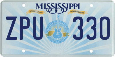 MS license plate ZPU330