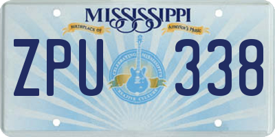 MS license plate ZPU338