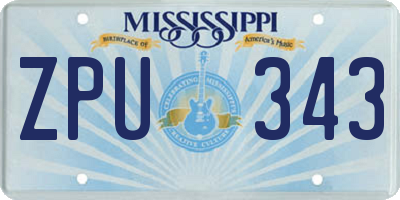 MS license plate ZPU343