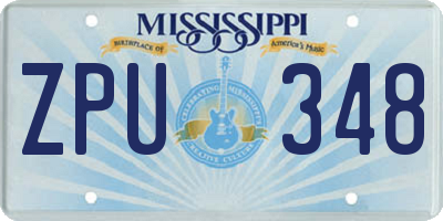 MS license plate ZPU348