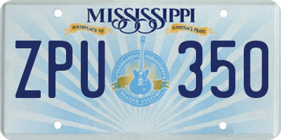 MS license plate ZPU350