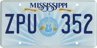 MS license plate ZPU352