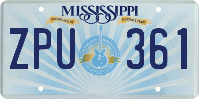 MS license plate ZPU361