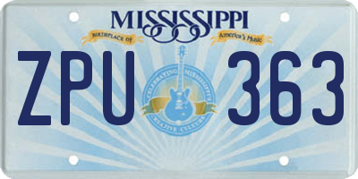 MS license plate ZPU363