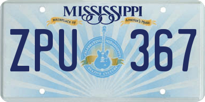 MS license plate ZPU367
