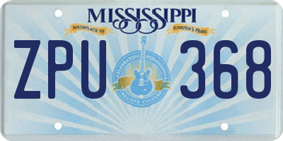 MS license plate ZPU368