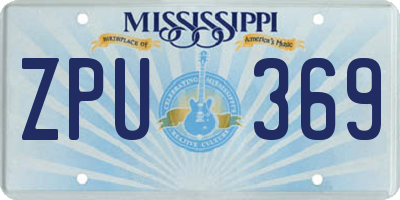MS license plate ZPU369