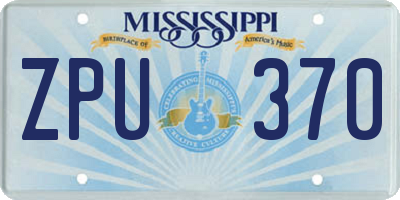 MS license plate ZPU370