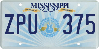 MS license plate ZPU375