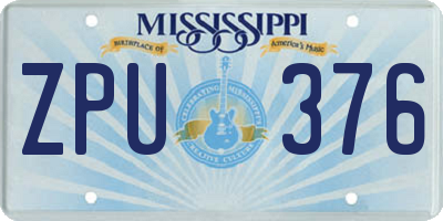 MS license plate ZPU376