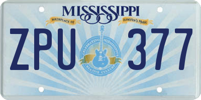 MS license plate ZPU377