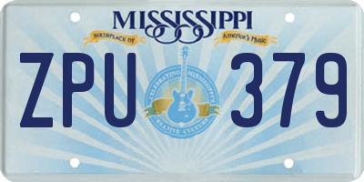 MS license plate ZPU379