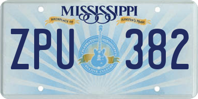 MS license plate ZPU382