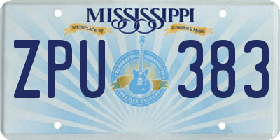 MS license plate ZPU383