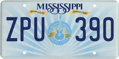 MS license plate ZPU390