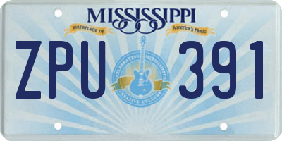 MS license plate ZPU391