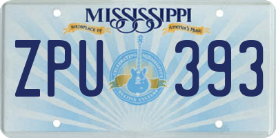 MS license plate ZPU393