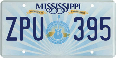 MS license plate ZPU395