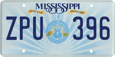 MS license plate ZPU396