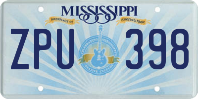 MS license plate ZPU398