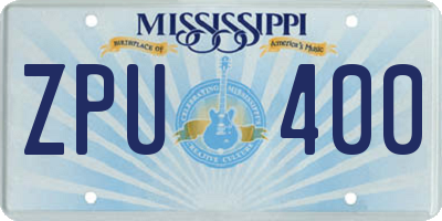 MS license plate ZPU400