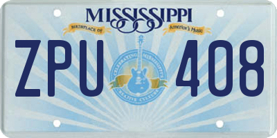 MS license plate ZPU408